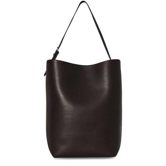 Large N/S Park Tote Belt Leather Shoulder Bag - brown