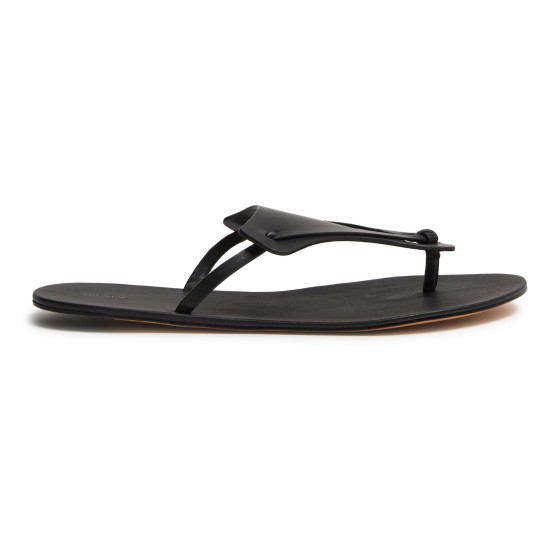 Helena leather flip flop sandals - Black