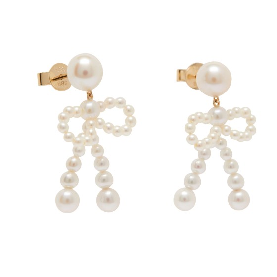 Bow earrings - white