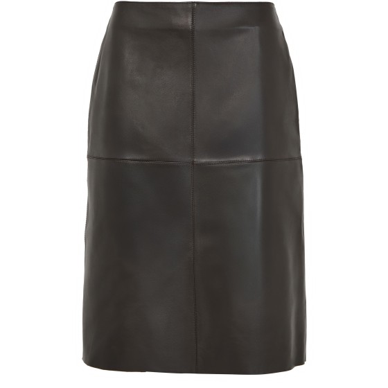 Gwen leather midi skirt - grey