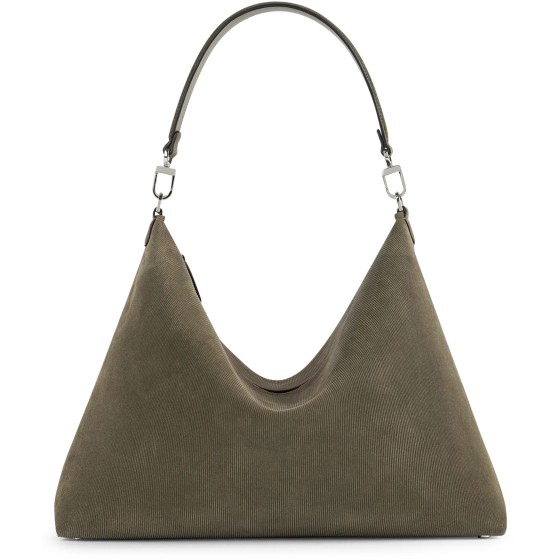 Bevel medium bag in cord-suede - grey