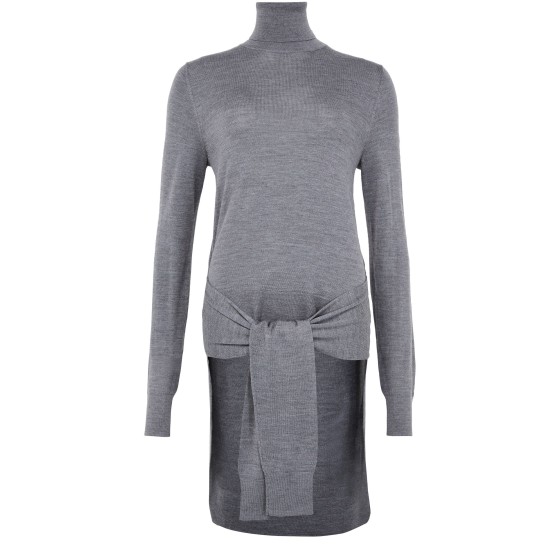 Double-sleeve turtleneck sweater - grey