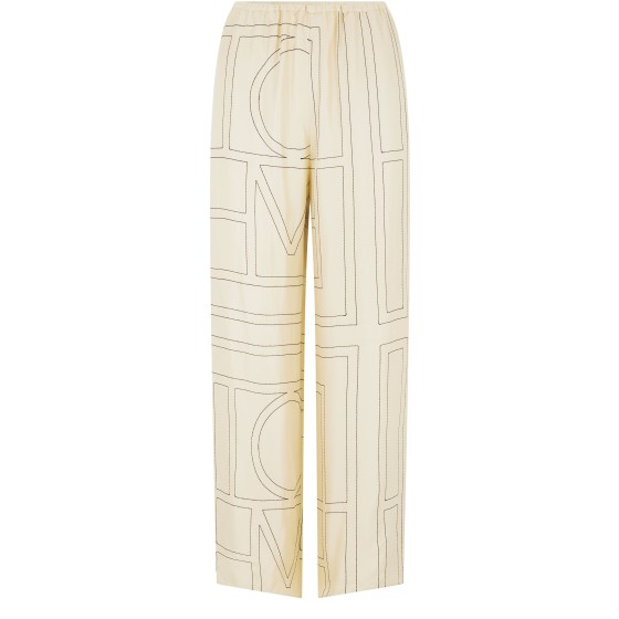 Monogrammed pajama pants - Off-white