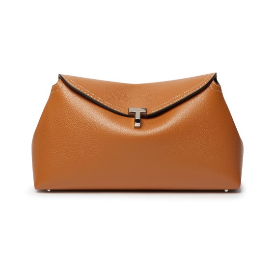 T-lock clutch bag - brown