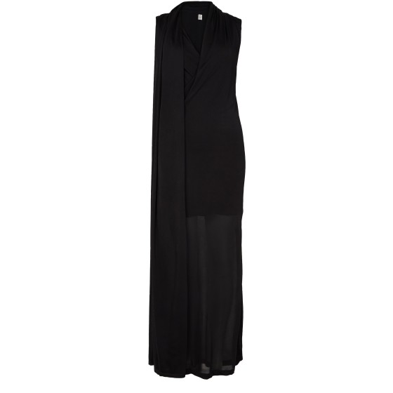 Overlapped scarf dress - Black