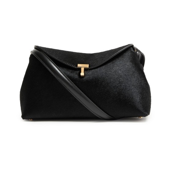T-Lock pony skin clutch bag - Black