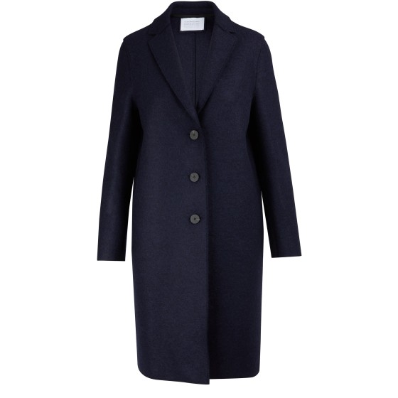 Felt wool coat - navy blue