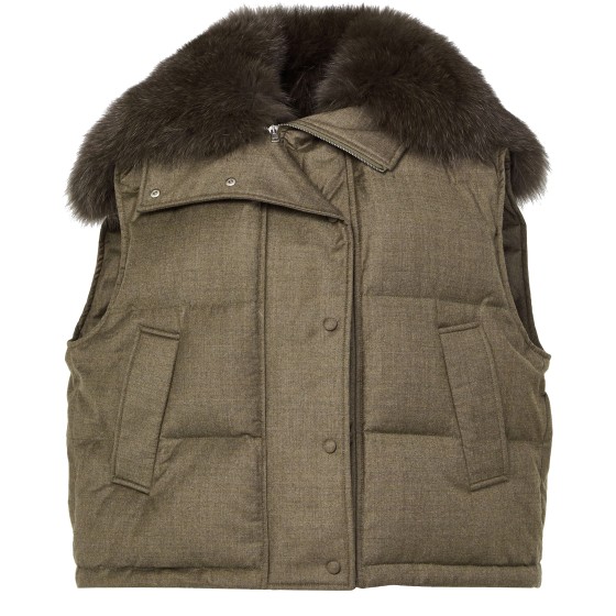 Short fox fur gilet - Blue