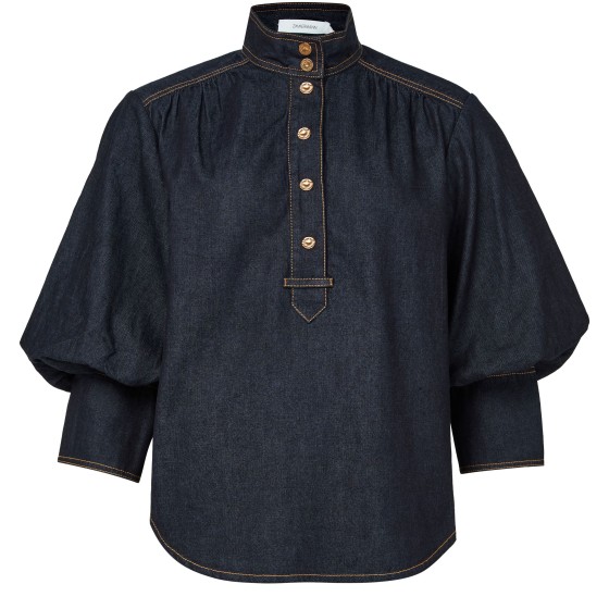 Billowing denim shirt - Blue