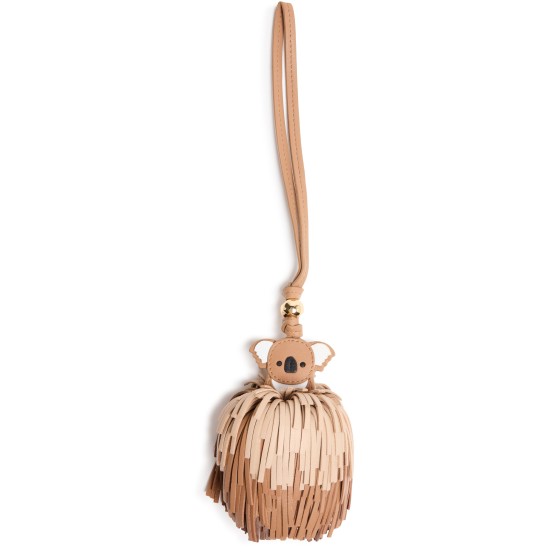 Koala fringed bag charm - grey