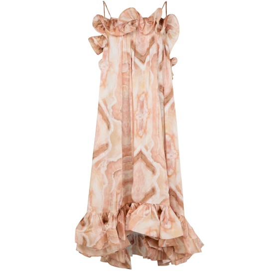 Illuminate flounce gown - pink
