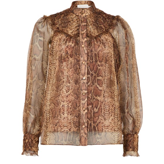 Hypnotic smocked blouse - brown