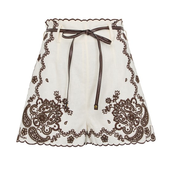 Ascension embroidered shorts - Off-white